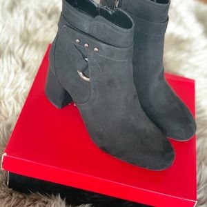 Kelly and Katie suede booties